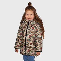 Куртка зимняя для девочки ДРАКОН И РОЗА, цвет: 3D-светло-серый — фото 2