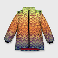 Зимняя куртка для девочки Модный современный узор зигзаг