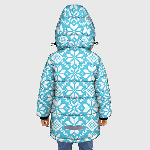 Зимняя куртка для девочки Узоры народные / 3D-Светло-серый – фото 4