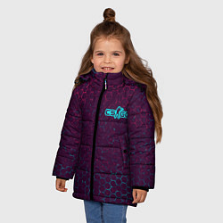 Куртка зимняя для девочки CS:GO - Соты, цвет: 3D-черный — фото 2