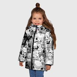 Куртка зимняя для девочки Ansatsu kyoshitsu pattern, цвет: 3D-светло-серый — фото 2
