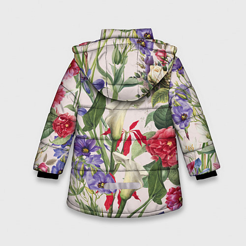 Зимняя куртка для девочки Цветы Распускающиеся / 3D-Красный – фото 2