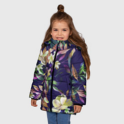 Куртка зимняя для девочки Цветы Красочный Букет, цвет: 3D-красный — фото 2