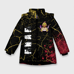 Куртка зимняя для девочки FIVE NIGHTS AT FREDDYS - ЧИКА Краска, цвет: 3D-черный