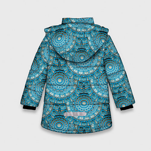 Зимняя куртка для девочки Круговые узоры / 3D-Красный – фото 2
