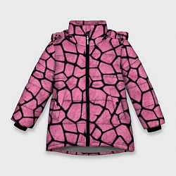 Куртка зимняя для девочки Шерсть розового жирафа, цвет: 3D-светло-серый