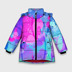Куртка зимняя для девочки Кляксы лалафанфан, цвет: 3D-красный