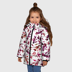 Куртка зимняя для девочки Цветы Летние Розовые, цвет: 3D-красный — фото 2