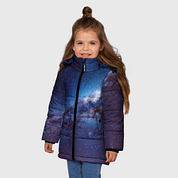 Куртка зимняя для девочки Космос просто космос!, цвет: 3D-черный — фото 2