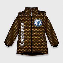 Куртка зимняя для девочки ЧЕЛСИ Chelsea - Звезды, цвет: 3D-черный