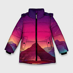 Зимняя куртка для девочки Горы Космос Neon Психоделика