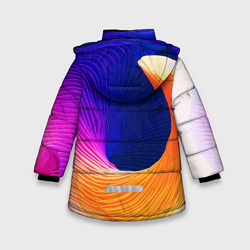 Зимняя куртка для девочки Цветная волна Summer / 3D-Красный – фото 2