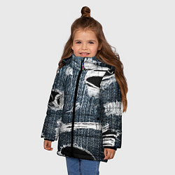 Куртка зимняя для девочки Джинсовое рваньё Fashion trend, цвет: 3D-черный — фото 2