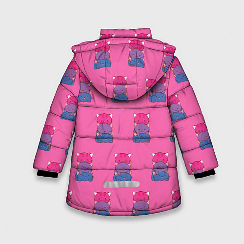 Зимняя куртка для девочки Котики светофоры / 3D-Красный – фото 2