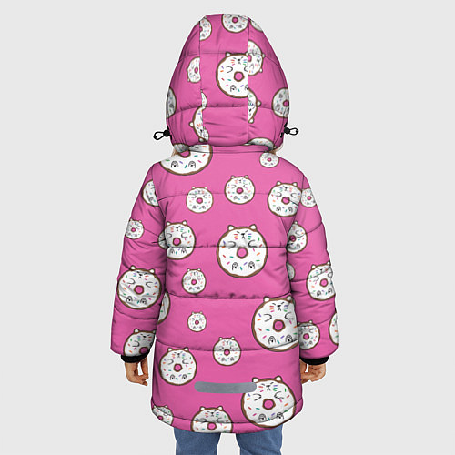 Зимняя куртка для девочки Бублик кот / 3D-Светло-серый – фото 4