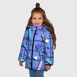 Куртка зимняя для девочки ГЕОМЕТРИЧЕСКИЕ АБСТРАКТНЫЕ ФИГУРЫ, цвет: 3D-светло-серый — фото 2