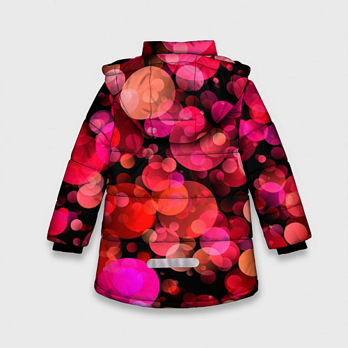 Зимняя куртка для девочки ЦВЕТНЫЕ ВОЗДУШНЫЕ ПУЗЫРИ / 3D-Красный – фото 2