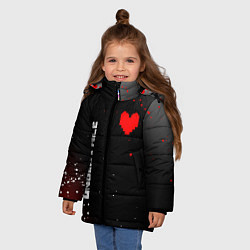 Куртка зимняя для девочки Undertale брызги красок, цвет: 3D-красный — фото 2