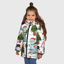 Куртка зимняя для девочки НОВОГОДНИЕ ПЕРСОНАЖИ NEW YEARS CHARACTERS, цвет: 3D-красный — фото 2