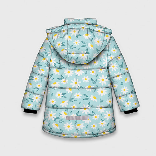 Зимняя куртка для девочки Ромашковое поле / 3D-Светло-серый – фото 2