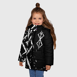 Куртка зимняя для девочки КЛЕЙМО ЖЕРТВЫ - БЕРСЕРК, цвет: 3D-черный — фото 2