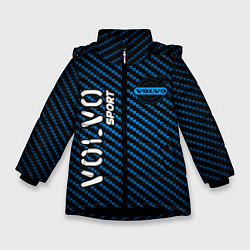 Куртка зимняя для девочки VOLVO Volvo Sport Карбон, цвет: 3D-черный