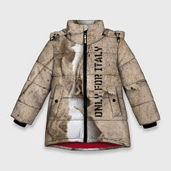 Куртка зимняя для девочки Только для Италии Мешковина Рваньё Only for Italy, цвет: 3D-красный