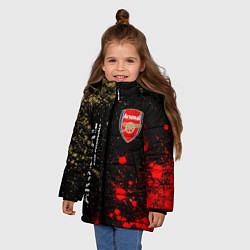 Куртка зимняя для девочки АРСЕНАЛ Arsenal Pro Football Краска, цвет: 3D-черный — фото 2