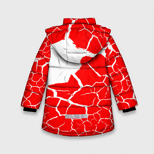 Зимняя куртка для девочки CHICAGO BULLS ЧИКАГО БУЛЛС ТРЕЩИНЫ / 3D-Красный – фото 2