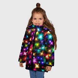 Куртка зимняя для девочки ЦВЕТНЫЕ ЗВЕЗДЫ COLORED STARS, цвет: 3D-черный — фото 2