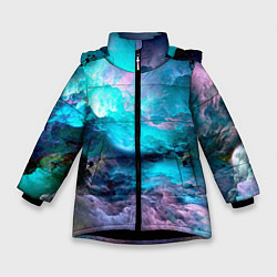 Куртка зимняя для девочки МОРСКОЙ ШТОРМ, цвет: 3D-черный