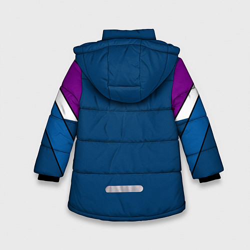 Зимняя куртка для девочки Геометрический молодежный узор с надписью Спорт / 3D-Красный – фото 2