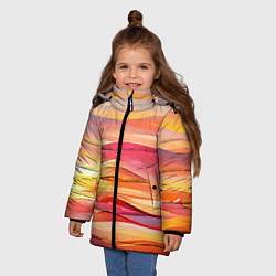 Куртка зимняя для девочки Закатное солнце, цвет: 3D-черный — фото 2