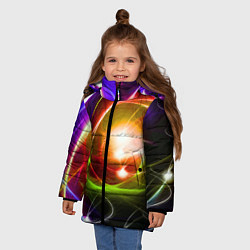 Куртка зимняя для девочки Галактическое звёздное пространство Galactic Star, цвет: 3D-красный — фото 2