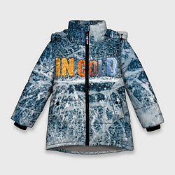 Зимняя куртка для девочки IN COLD horizontal logo with ice