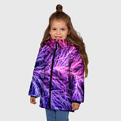 Куртка зимняя для девочки Авангардный неоновый паттерн Мода Avant-garde neon, цвет: 3D-красный — фото 2