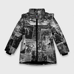 Куртка зимняя для девочки Тёмные души комикс, цвет: 3D-черный