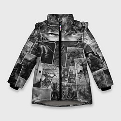Куртка зимняя для девочки Тёмные души комикс, цвет: 3D-светло-серый