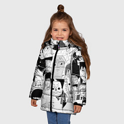 Куртка зимняя для девочки Моб психо 100 паттерн, цвет: 3D-светло-серый — фото 2