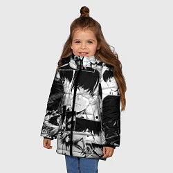 Куртка зимняя для девочки Токийский гуль паттерн, цвет: 3D-черный — фото 2