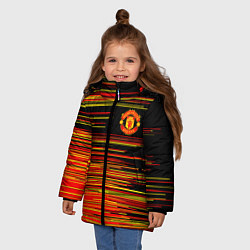 Куртка зимняя для девочки Манчестер юнайтед manchester united ФКМЮ, цвет: 3D-черный — фото 2