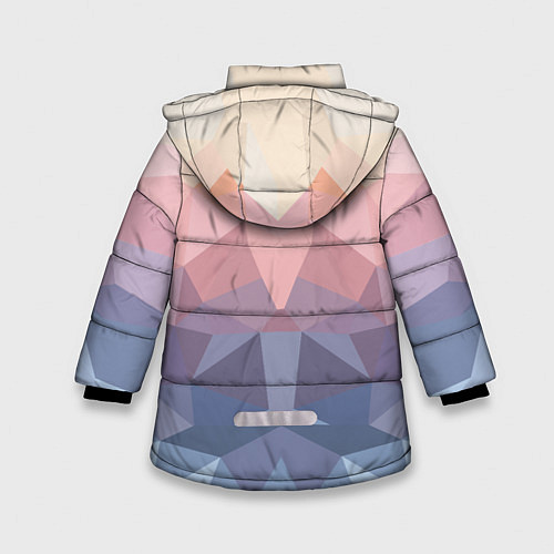 Зимняя куртка для девочки Полигональная свежесть 2022 / 3D-Светло-серый – фото 2