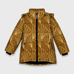 Куртка зимняя для девочки Египетский пшеничный узор, цвет: 3D-черный