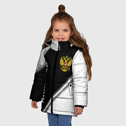 Куртка зимняя для девочки Инженер из России и Герб Российской Федерации, цвет: 3D-черный — фото 2