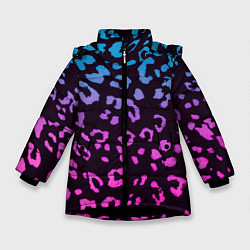 Куртка зимняя для девочки Леопардовый градиент, цвет: 3D-черный
