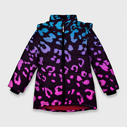 Куртка зимняя для девочки Леопардовый градиент, цвет: 3D-красный