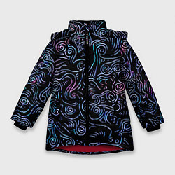 Куртка зимняя для девочки Strange patterns, цвет: 3D-красный