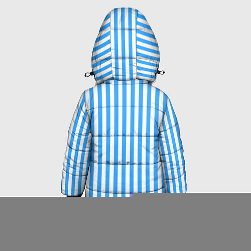 Зимняя куртка для девочки ПОЛОСКИ СИНИЕ / 3D-Светло-серый – фото 4