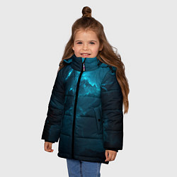 Куртка зимняя для девочки Облака и звезды, цвет: 3D-черный — фото 2