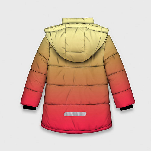 Зимняя куртка для девочки Красно-желтый градиент / 3D-Красный – фото 2